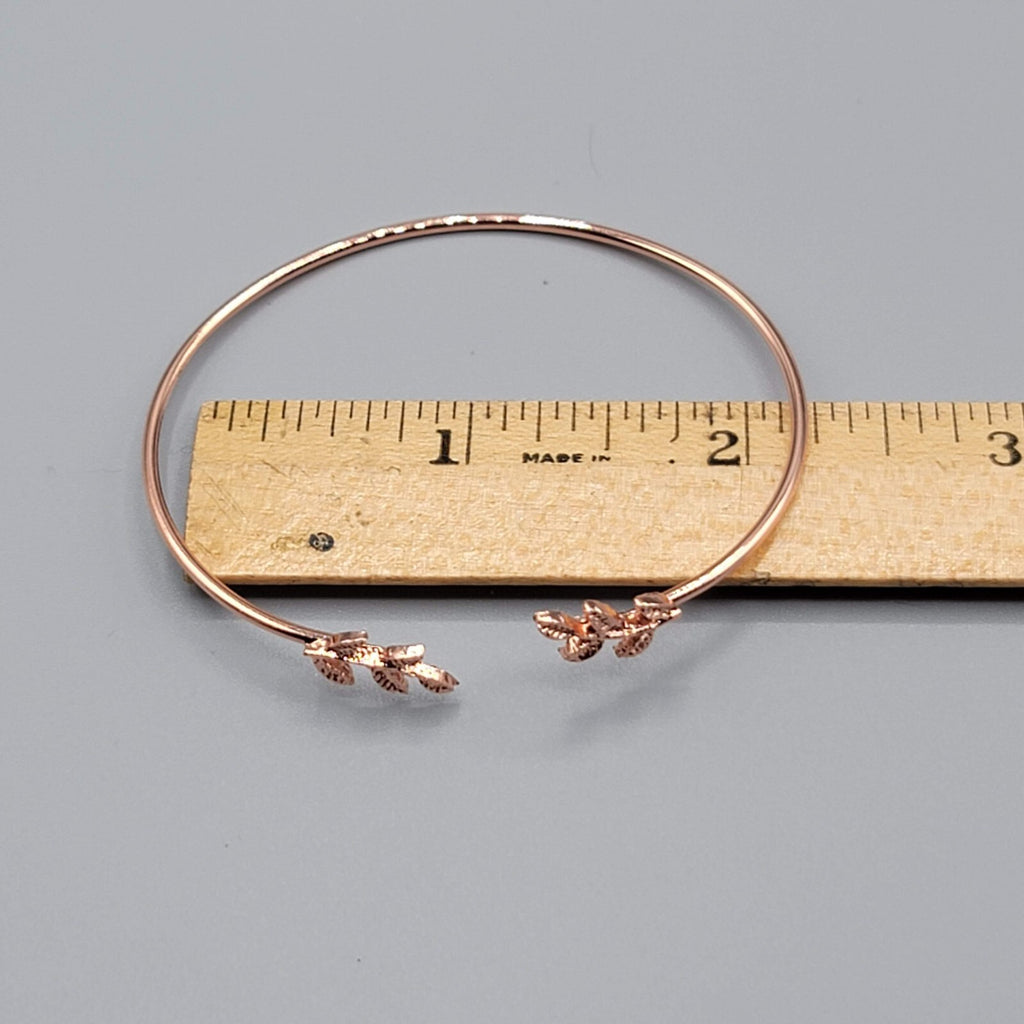 Lot of 6 NEW Rose Gold tone Bracelet  Lot Thin Cuff Leaf Design Bridesmaid Gift