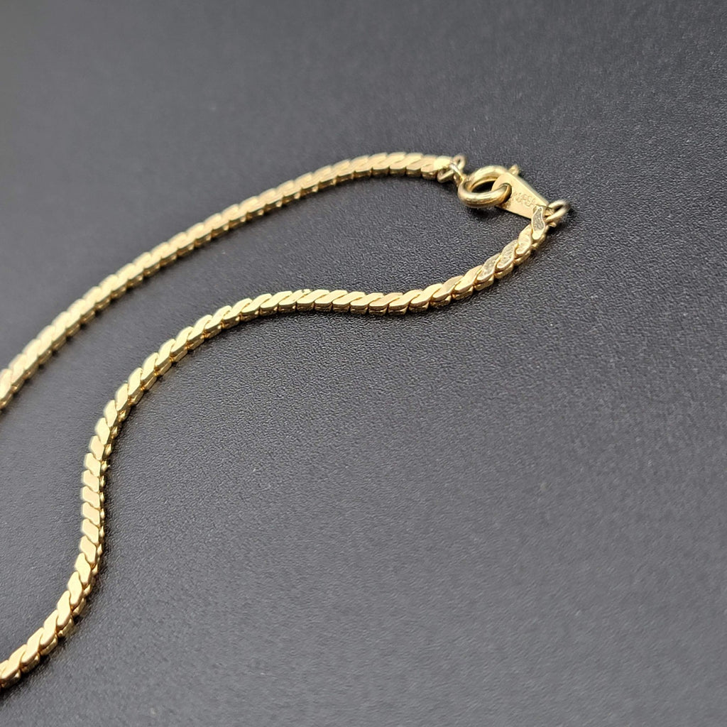 Vintage Anklet Serpentine Chain Ankle Bracelet Gold tone 9"