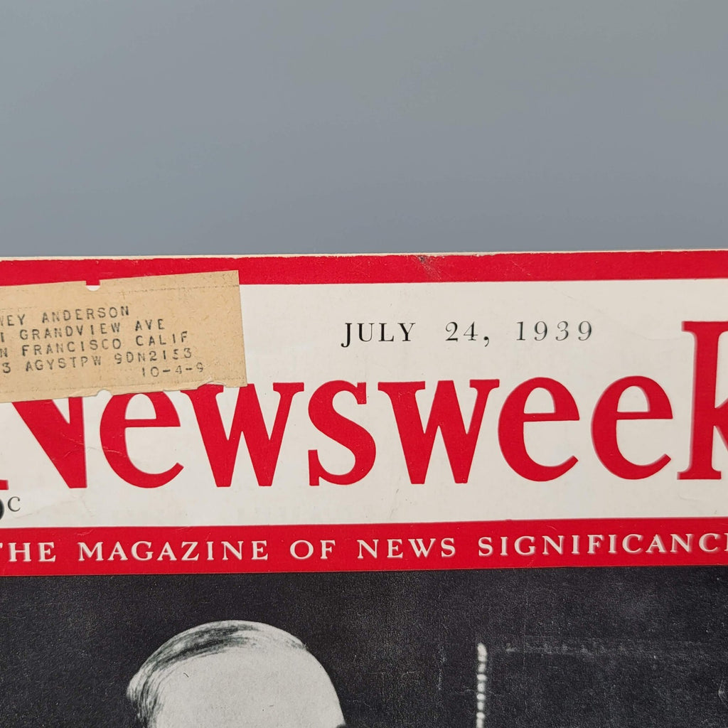Newsweek July 24 1939 Harrington WPA WWII