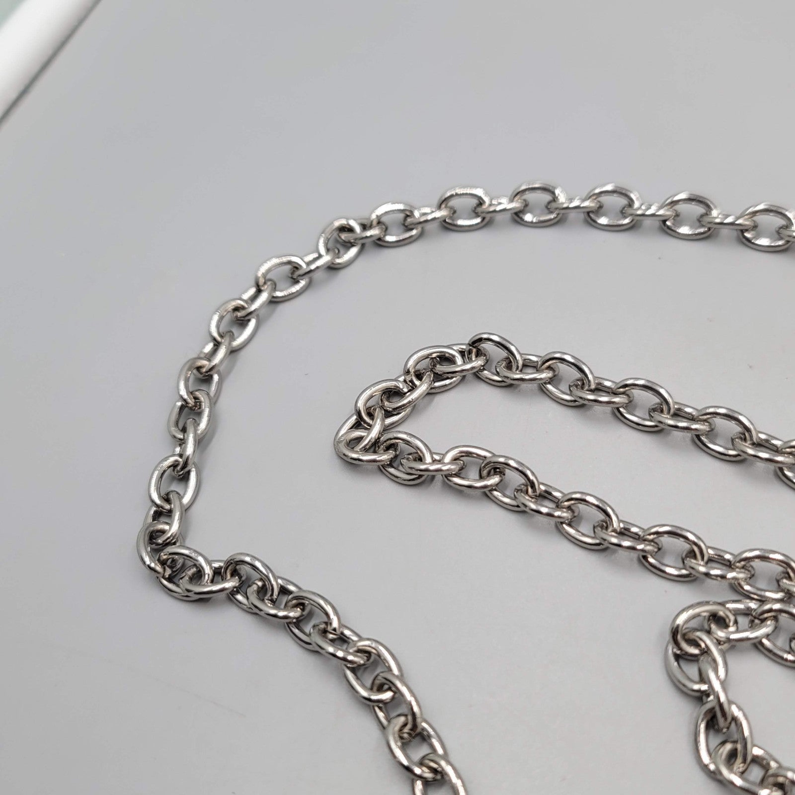 Silver tone Chain Belt Waist Metal Total Length 40"