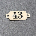 Vintage White Porcelain Metal Tag Plate Plaque Number 43 (1 1/4" x 1/2"