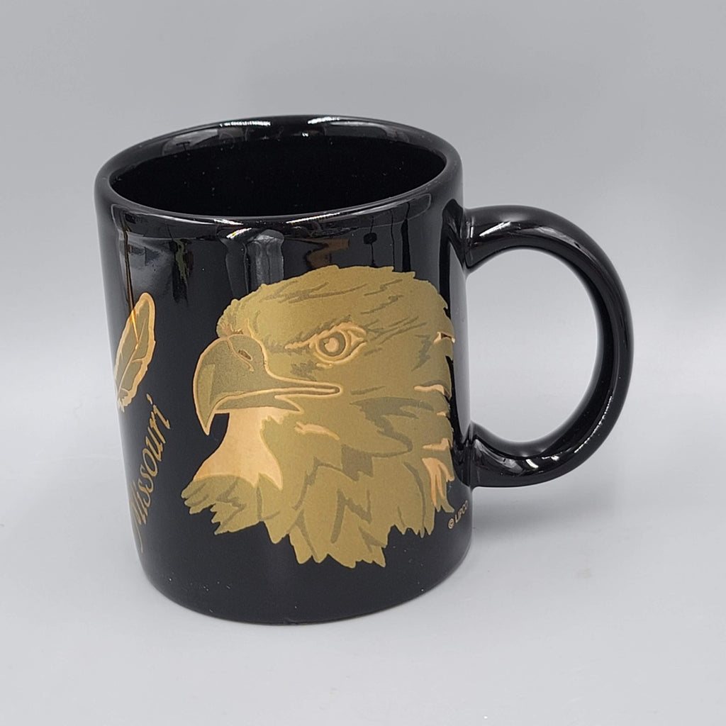 Vintage Missouri Souvenir Coffee Mug Black Gold Eagle