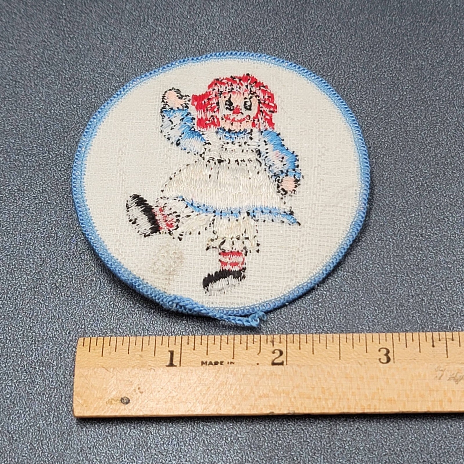 Vintage Raggedy Ann Doll Patch Circle 2 7/8" Annabelle