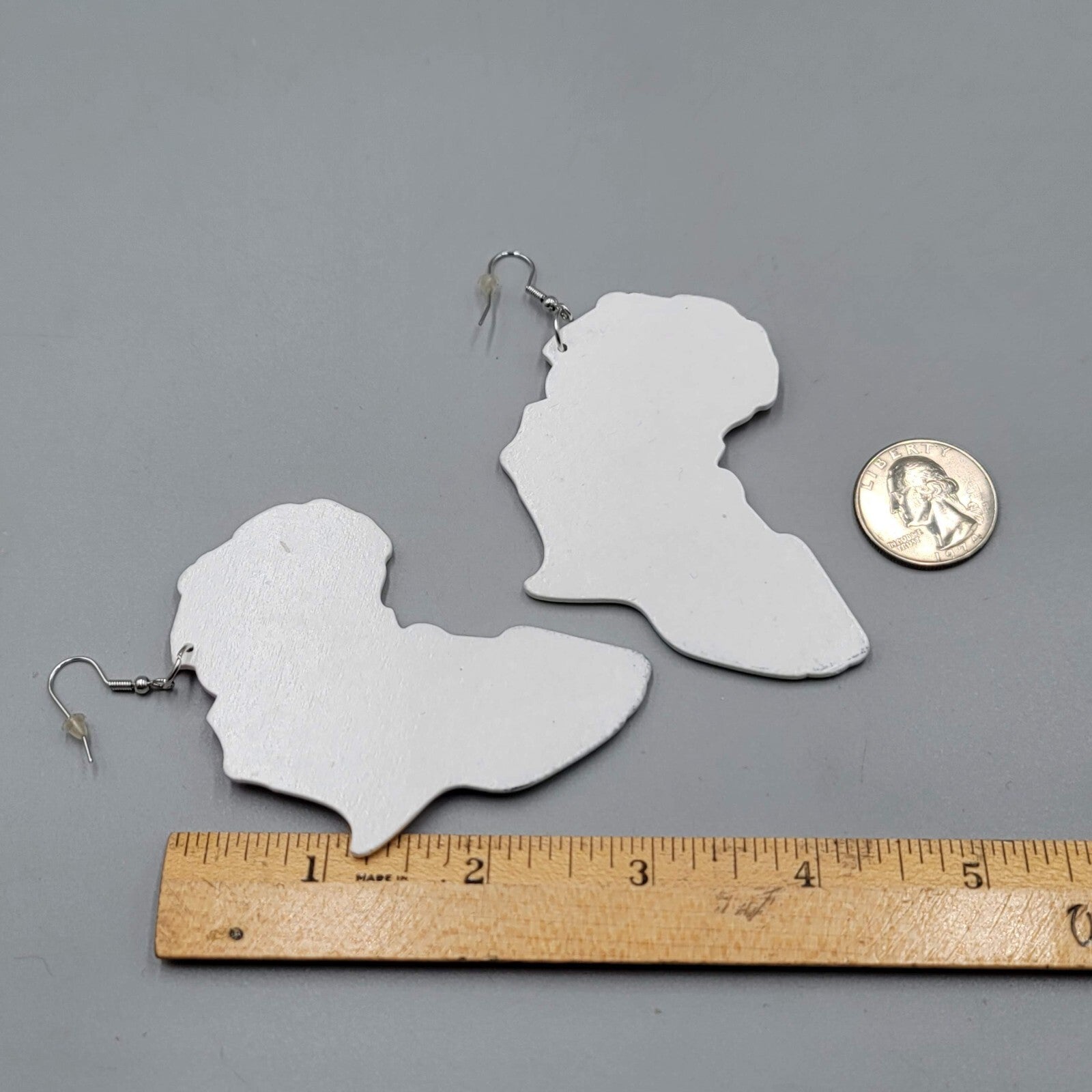 Africa Large Statement Pierced Earrings Wood 3"