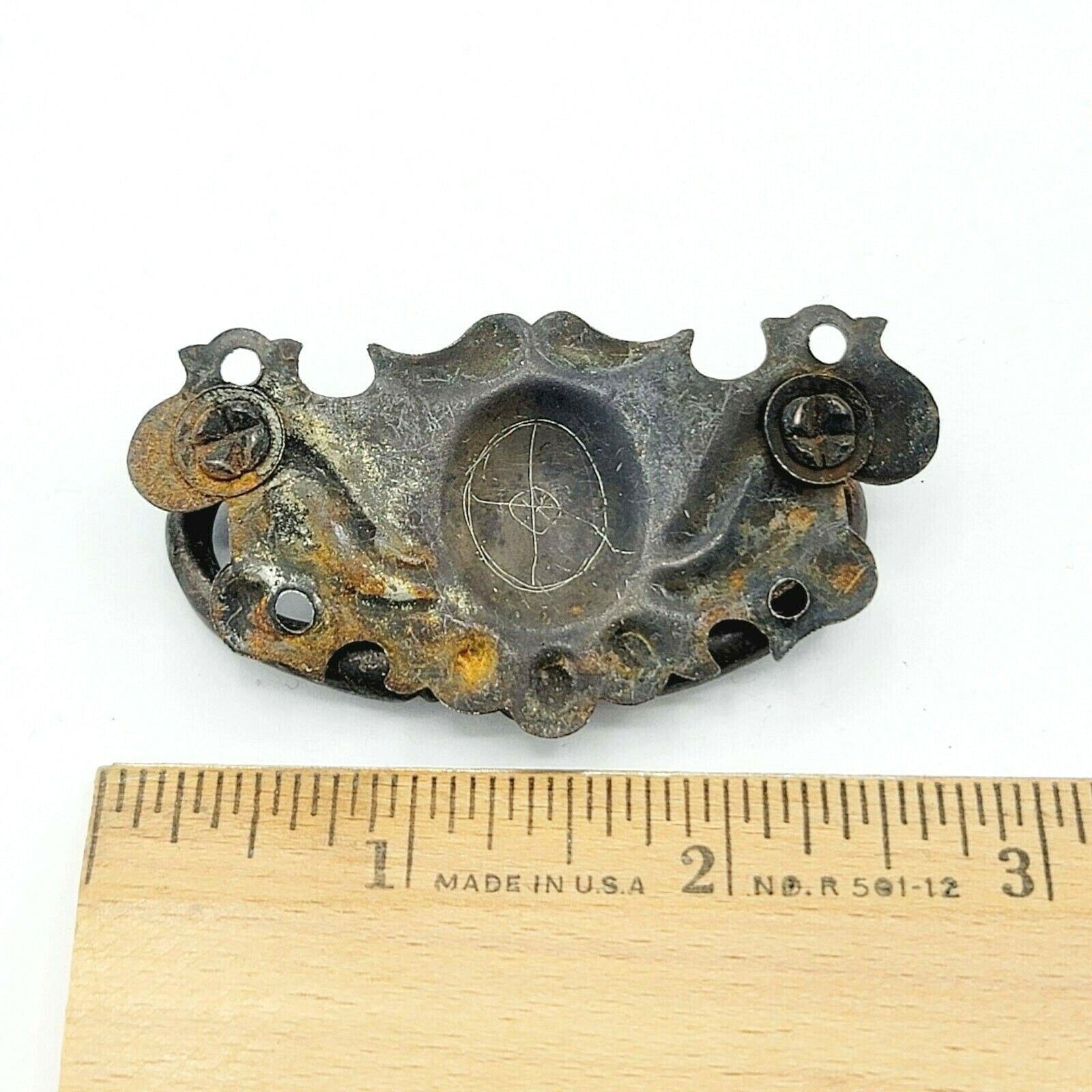 Vintage Steel Drawer Pull Bronze tone Salvage Hardware SINGLE ONLY
