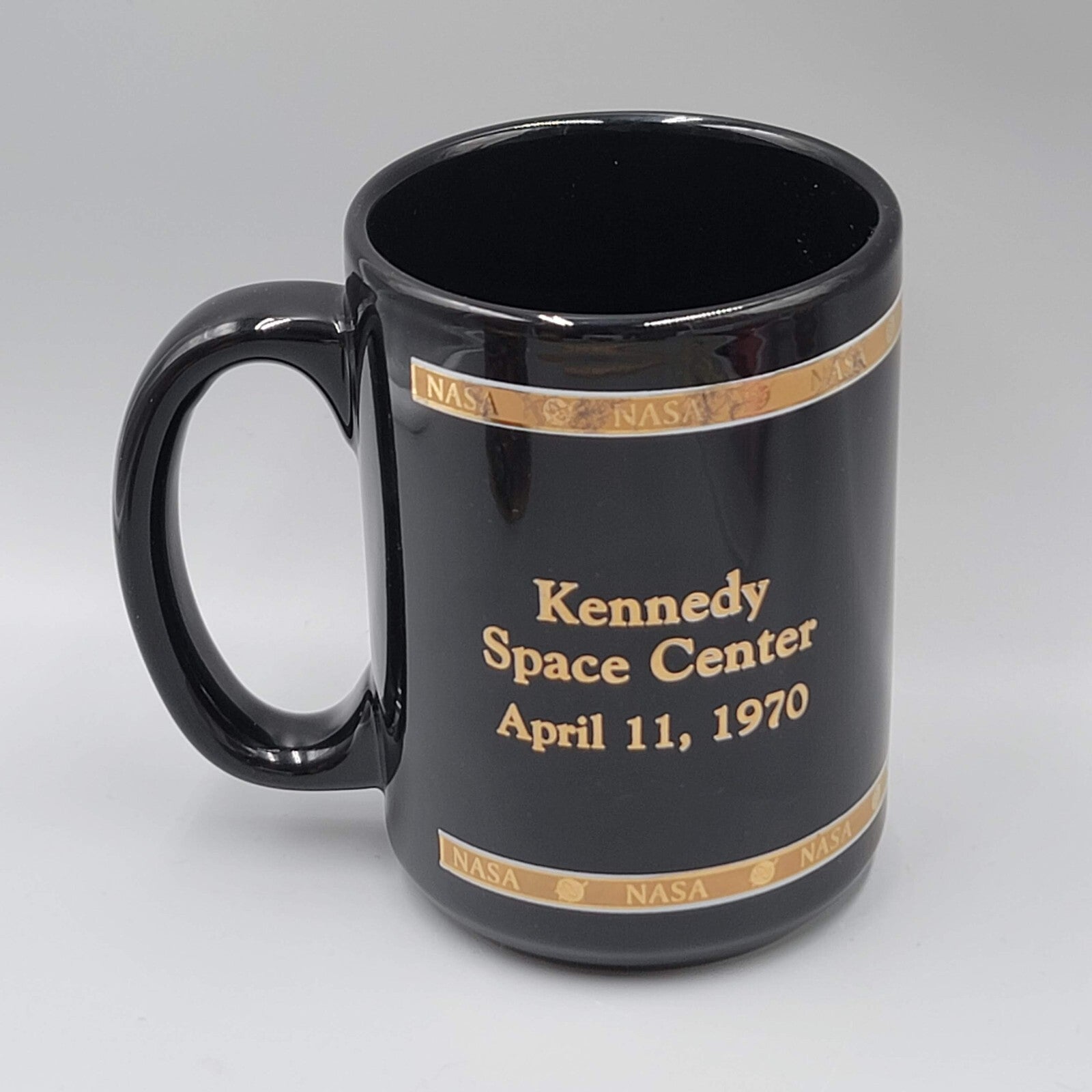 Apollo XIII Nasa 1970 Coffee Mug Cup Black Gold Vintage