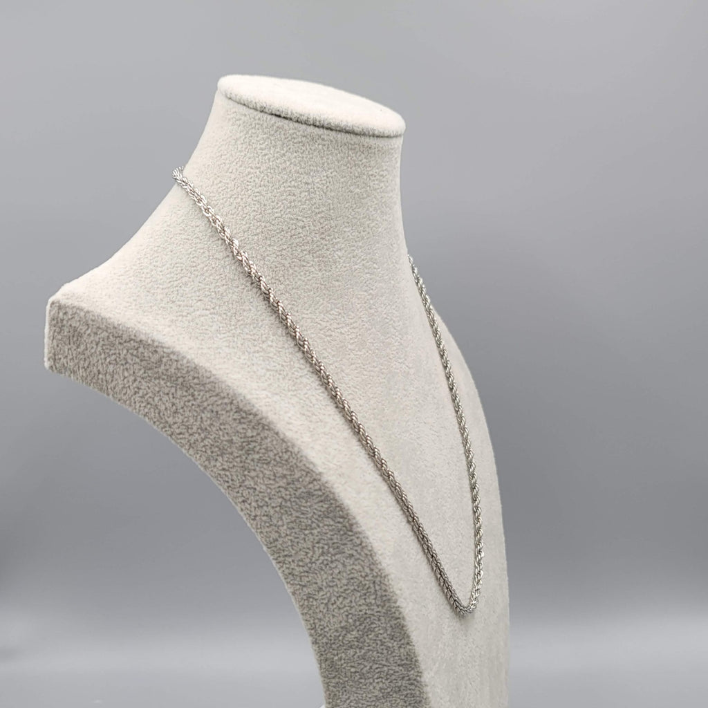 Rope Chain Necklace Silver tone 22 in 3.8mm wide