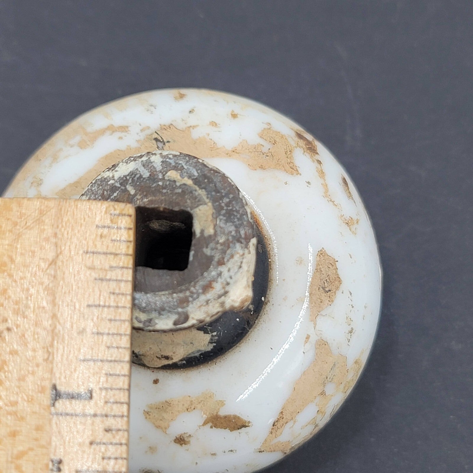 Vintage SINGLE White Porcelain Doorknob Salvage Door Hardware 54sdk