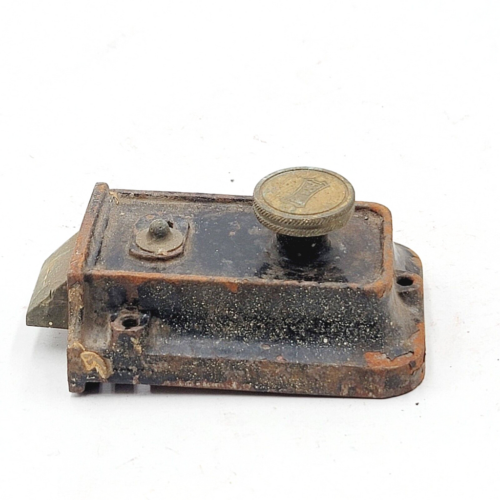Vintage Fraim Surface Rim Night Lock Latch No Keeper Salvage Reclaimed