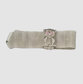 Vintage Sarah Coventry NOCTURNE Silvertone Mesh Owl Bracelet 1972