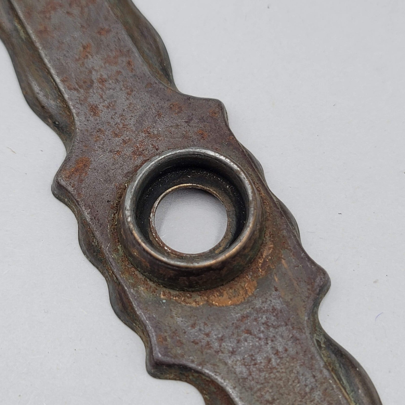 Vintage Doorknob Back Plate Skeleton Keyhole Salvage Hardware Steel