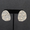 Pierced Earrings Gray White Polymer Clay Drop 1.5"