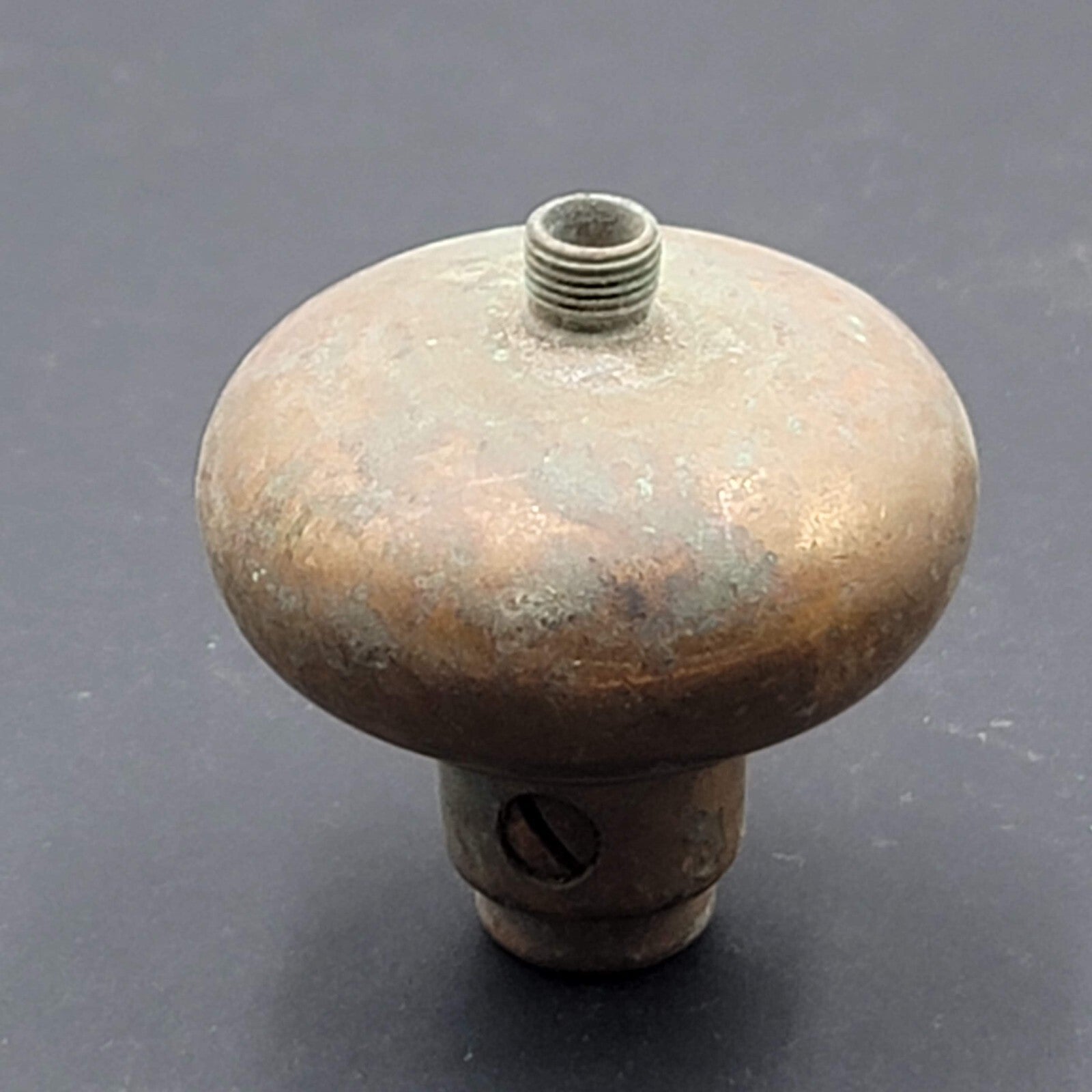 Vintage SINGLE Brass Doorknob Salvage Door Hardware Unique Open Thread 2.25"
