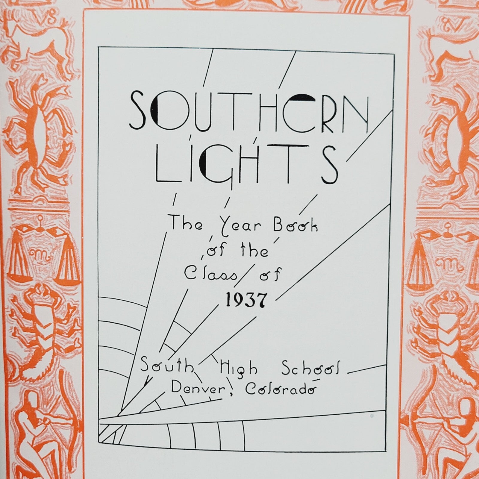VINTAGE 1937 SOUTH HIGH SCHOOL YEARBOOK SIGNS OF THE ZODIAC