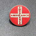 Ambulance Cross Lapel Hat Pin Red White Circle 1" 