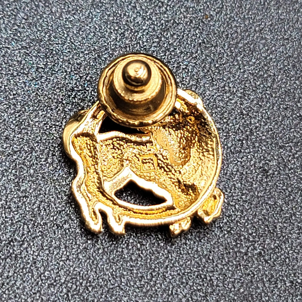 Zodiac Taurus Bull Lapel Hat Tie Pin Gold Plated Crystal Rhinestone 7/8"