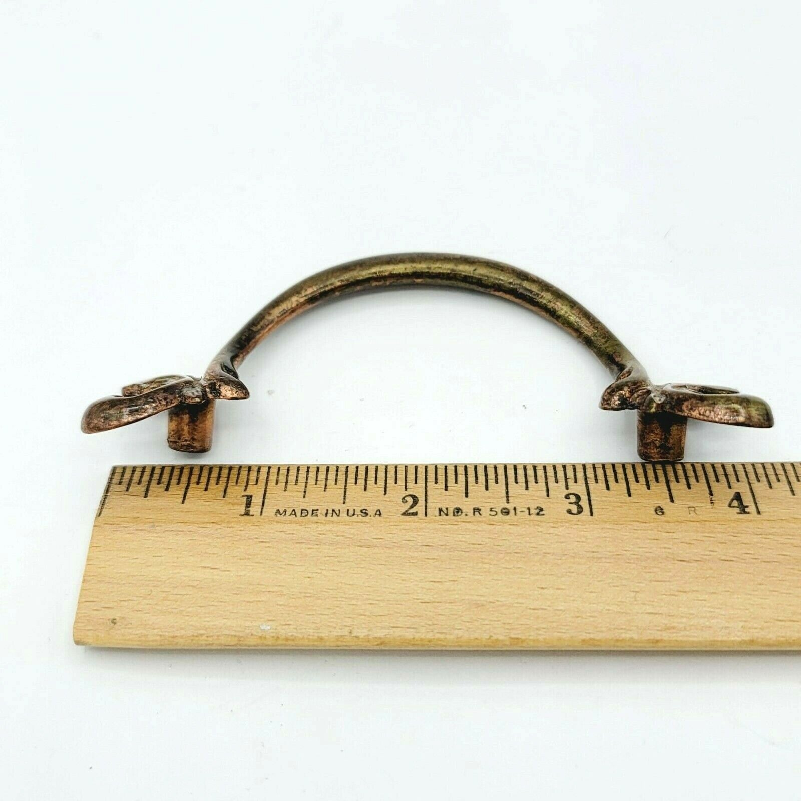 Vintage Bronze Ornate Drawer Pull 4 1/4" x 1 3/4", holes 3"