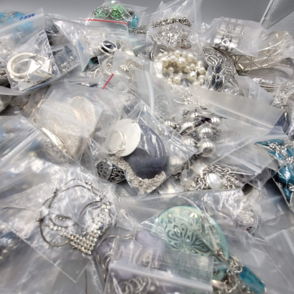 Large Lot of Silver tone Modern Jewelry Necklaces Earrings Bracelet 160+ Pieces!