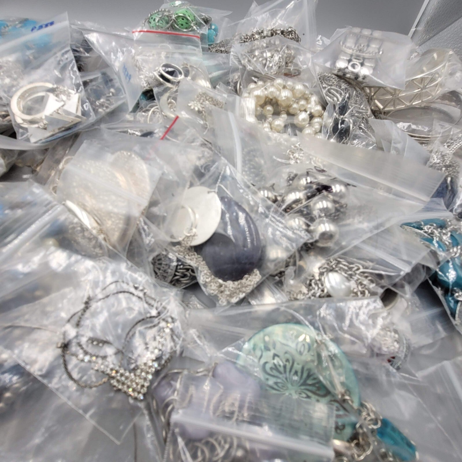Large Lot of Silver tone Modern Jewelry Necklaces Earrings Bracelet 160+ Pieces!
