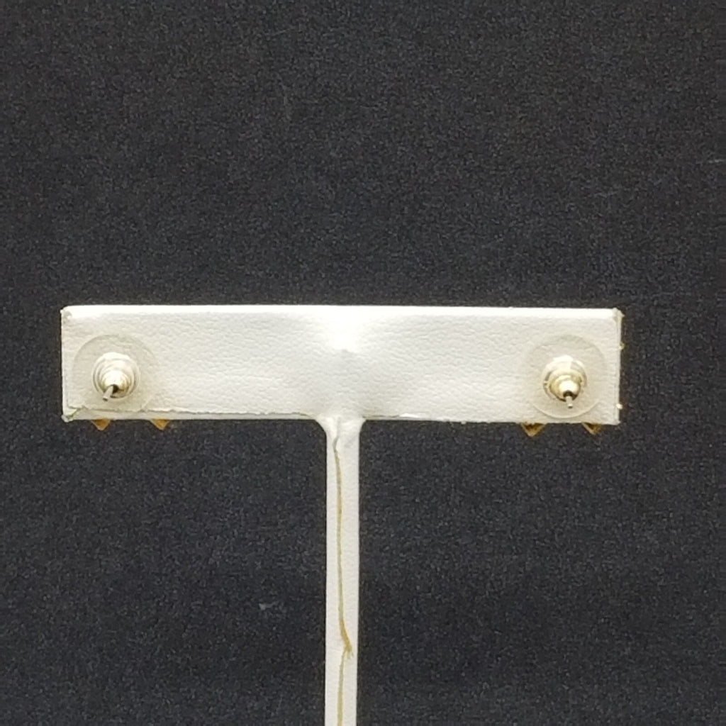 Pierced Earrings Gold tone Crystal X Statement Stud 1/2"