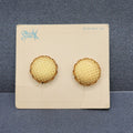 Vintage STAR Clip on Earrings NOS Gold tone Textured Button Style Studs 3/4"
