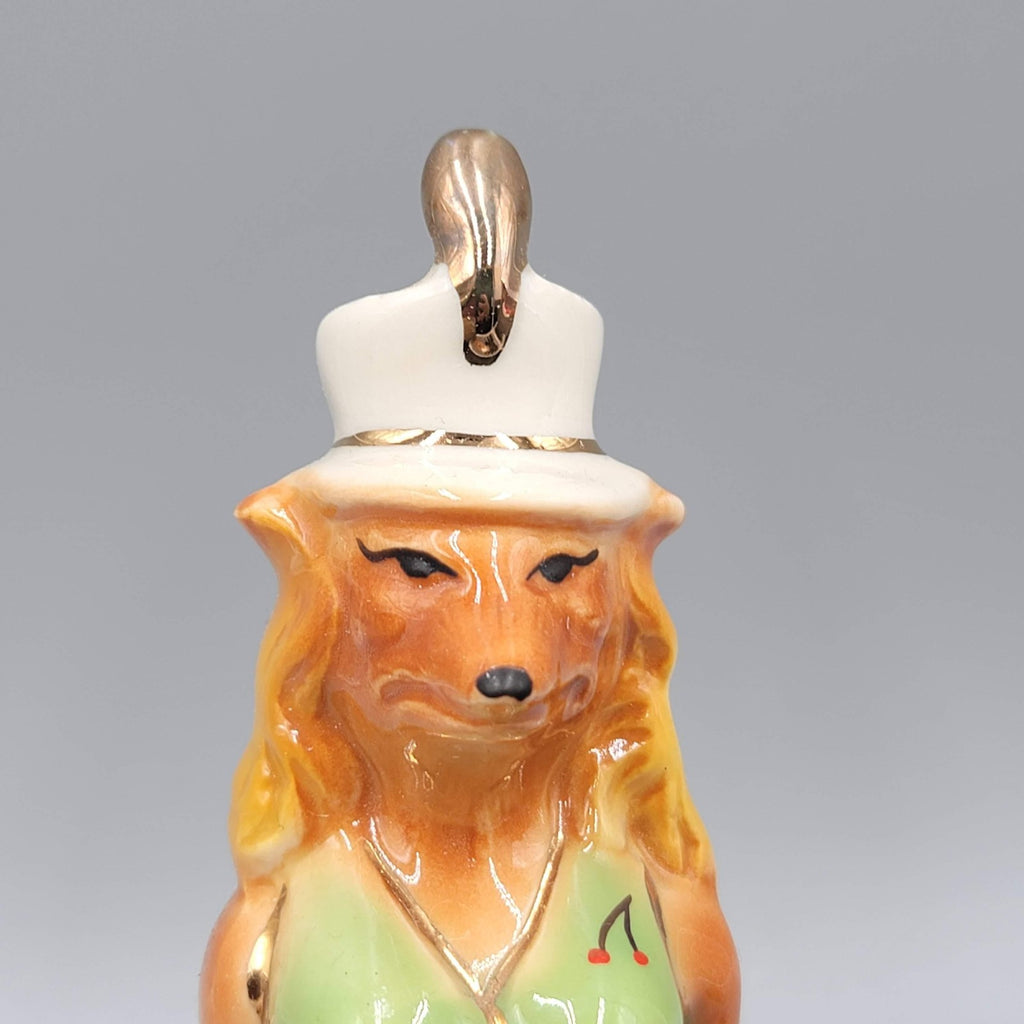 Vtg Jim Beam Regal Fox Cherry Valley Club Happy Birthday Ceramic Paperweight