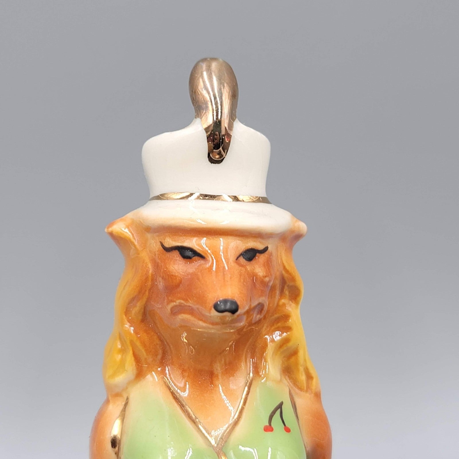 Vtg Jim Beam Regal Fox Cherry Valley Club Happy Birthday Ceramic Paperweight