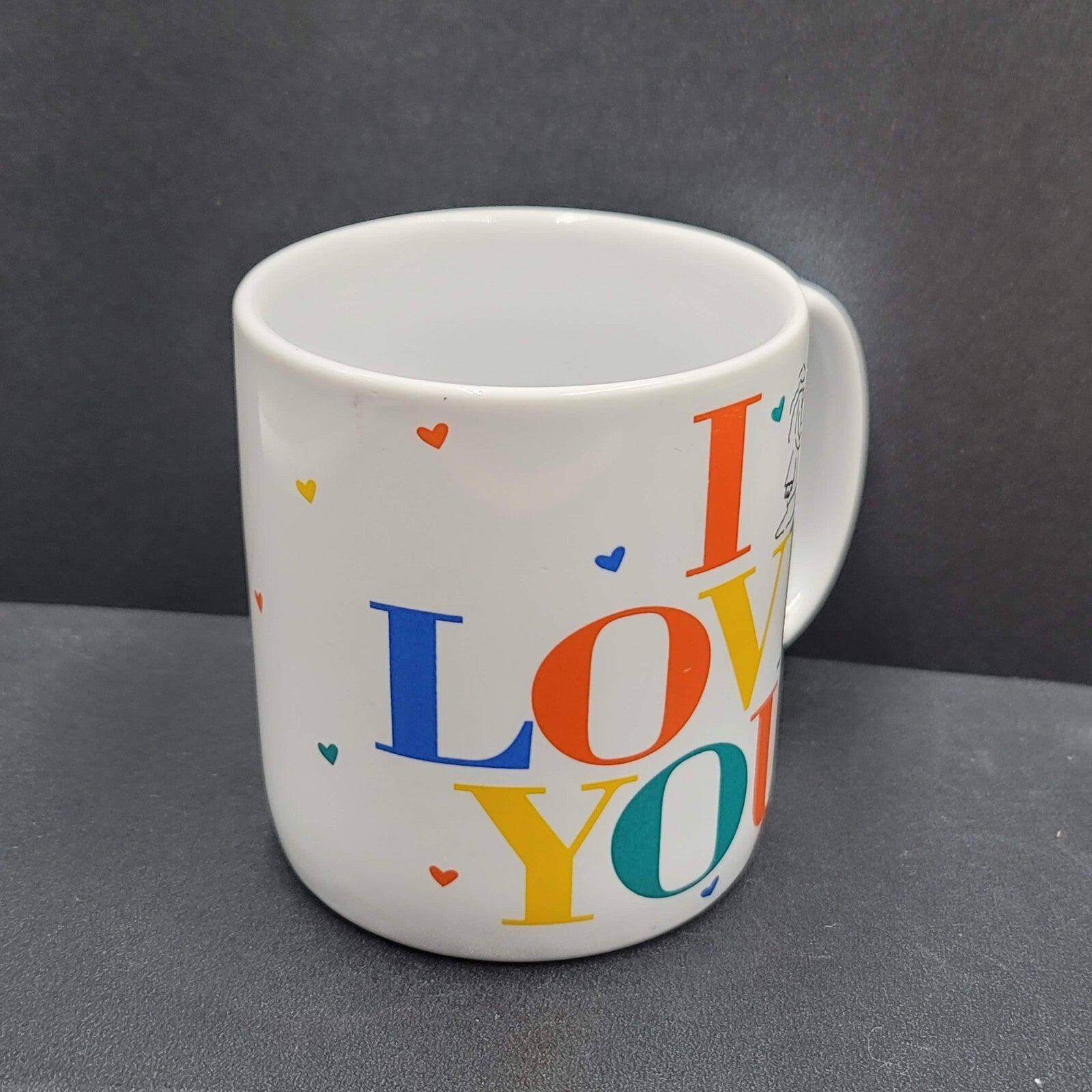 Vintage I Love You Hearts Coffee Mug Tea Cup Ceramic Designers Collection