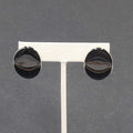 Vintage Pierced EarringsGold tone Black Enamel Drop 1"