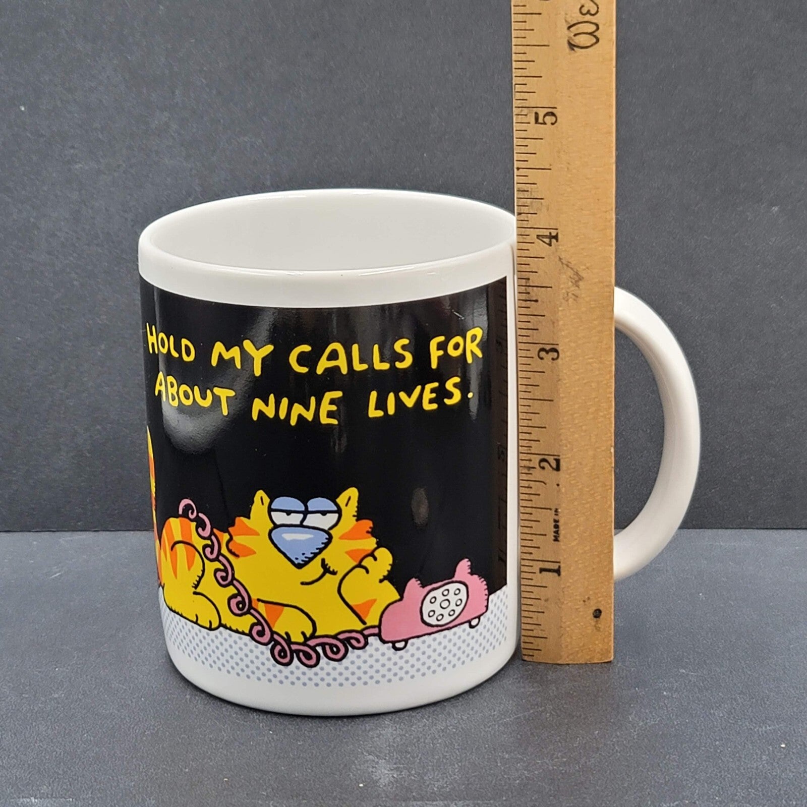 Vintage Hallmark Hold My Calls For About Nine Lives 1989 Cat Coffee Mug