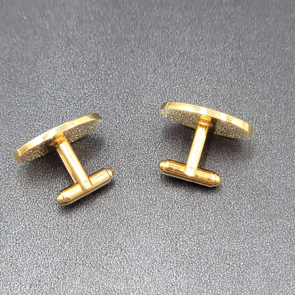 Vintage Dante Tigers Eye Stone Cufflinks Gold tone Oval 1"