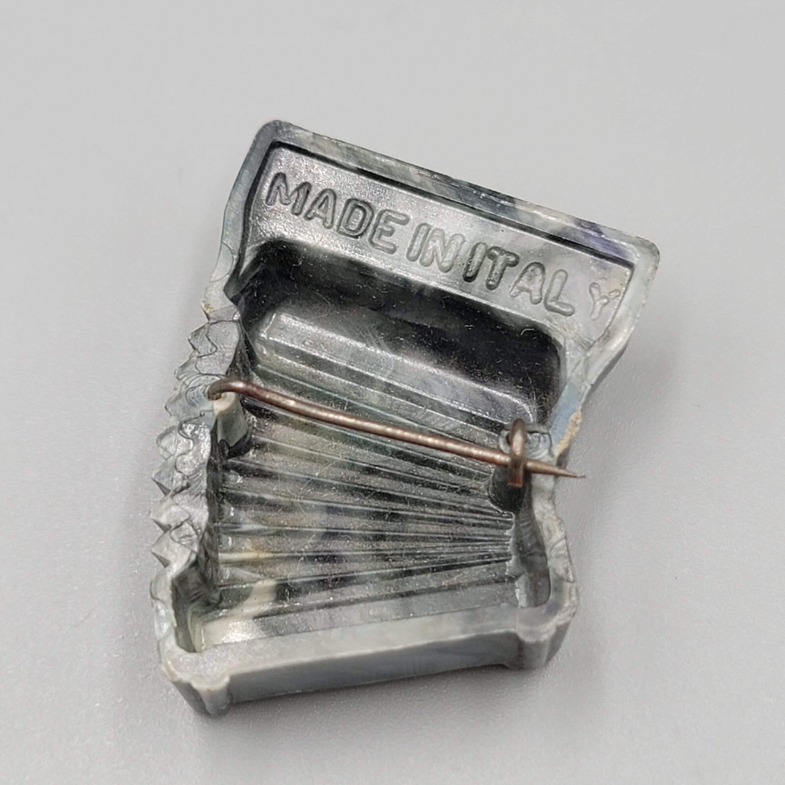 Vintage Accordion Crucianelli Plastic Lapel Pin Made in Italy 1.5"