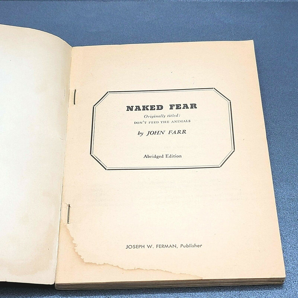 Naked Fear by John Farr 1955 Jonathan Press Mystery Paperback no. 82