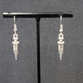 Syringe Nurse Pierced Earrings Silver tone Medical Dangle 1"