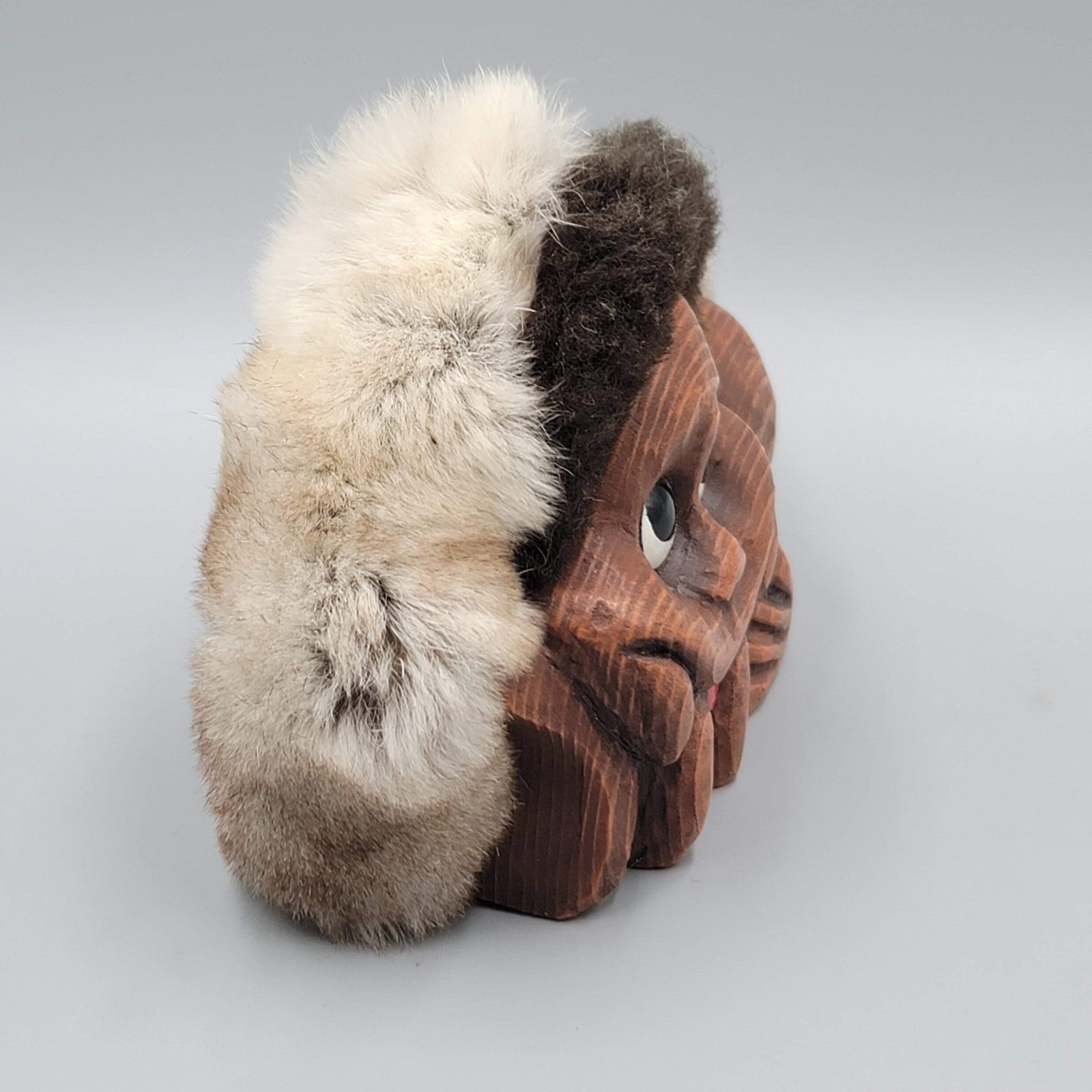 ITI Alaska Wood Reindeer Fur Walrus Big Foot Sasquatch Doll Figure Nuni Folk Art