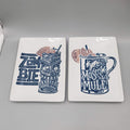 CRATE & BARREL Set Of Two DERRICK CASTLE Plate ZOMBIE MOSCOW MULE