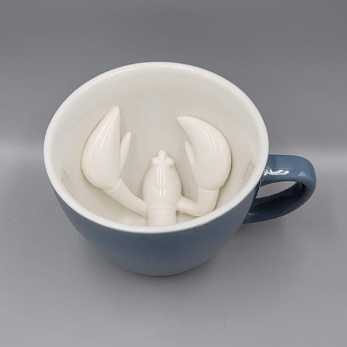 Creature Cups Featuring Lobster Ceramic Coffee Mug Cup Blue/Gray