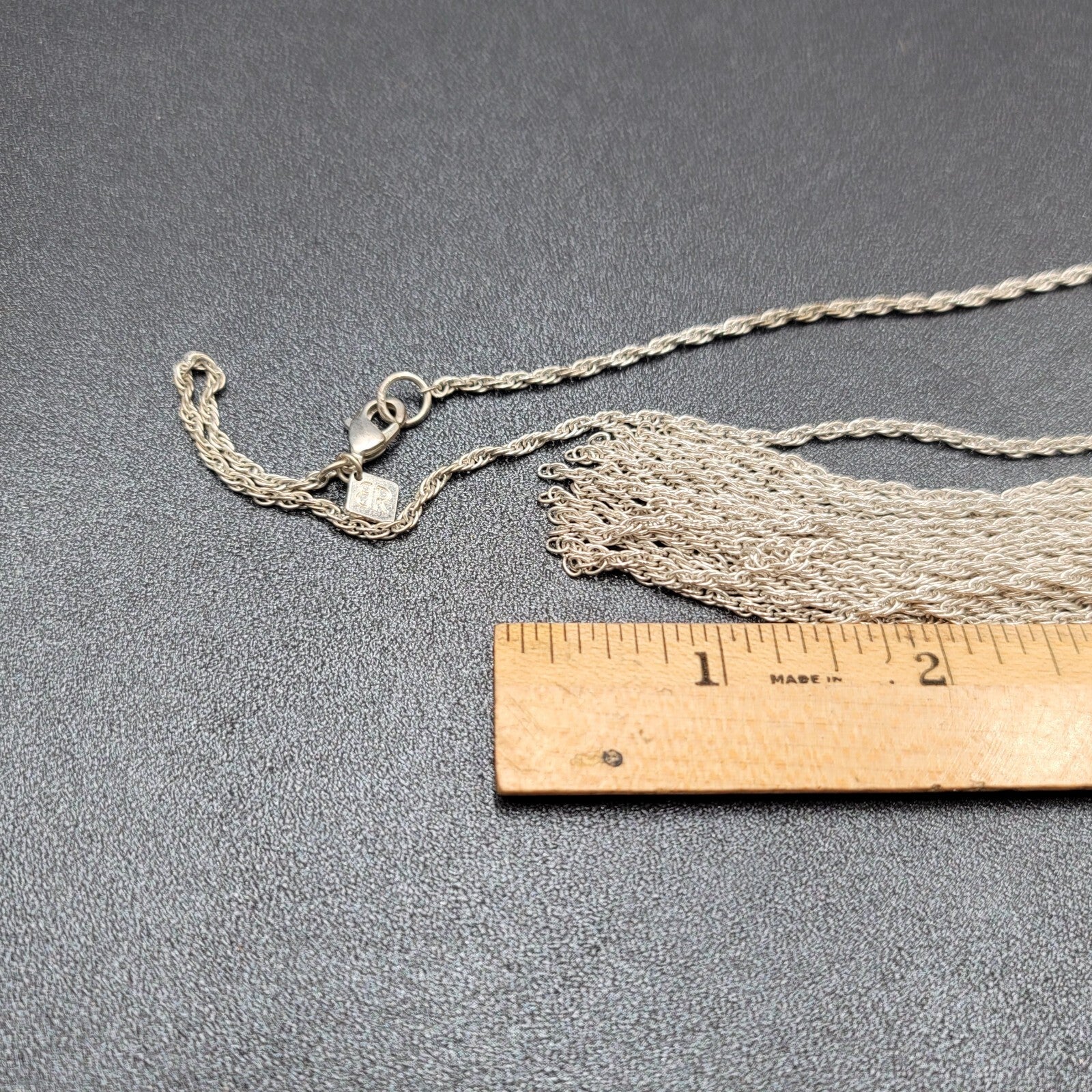 BR Banana Republic Necklace Blue Bead Chain Tassel Pendant Long 30"