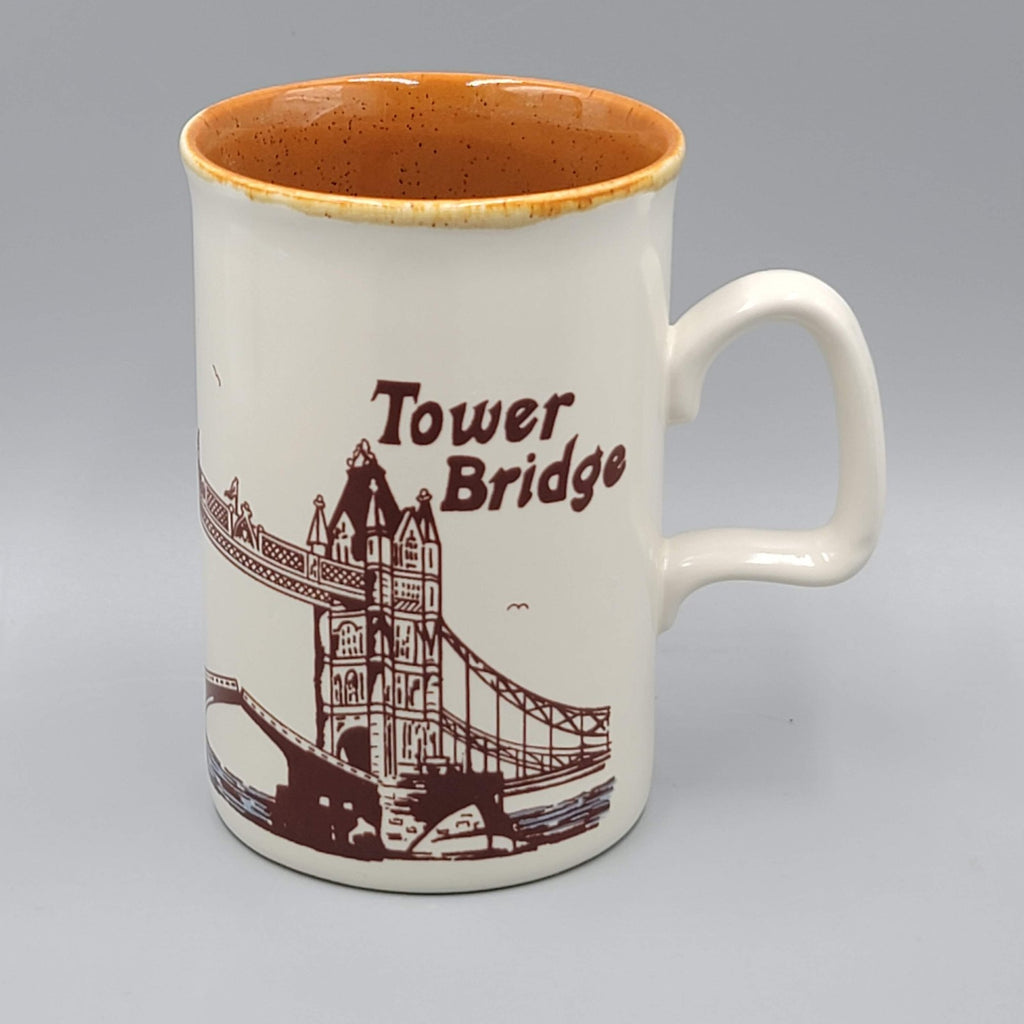 Vintage Tower Bridge Coffee Mug Tea Cup Tan Ceramic