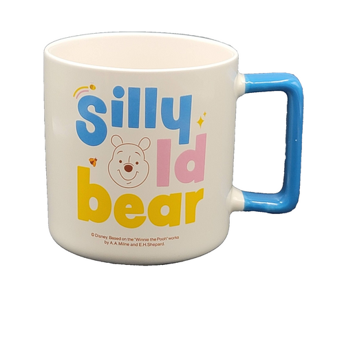 Disney Winnie the Pooh Coffee Mug Silly Old Bear White Blue Pink