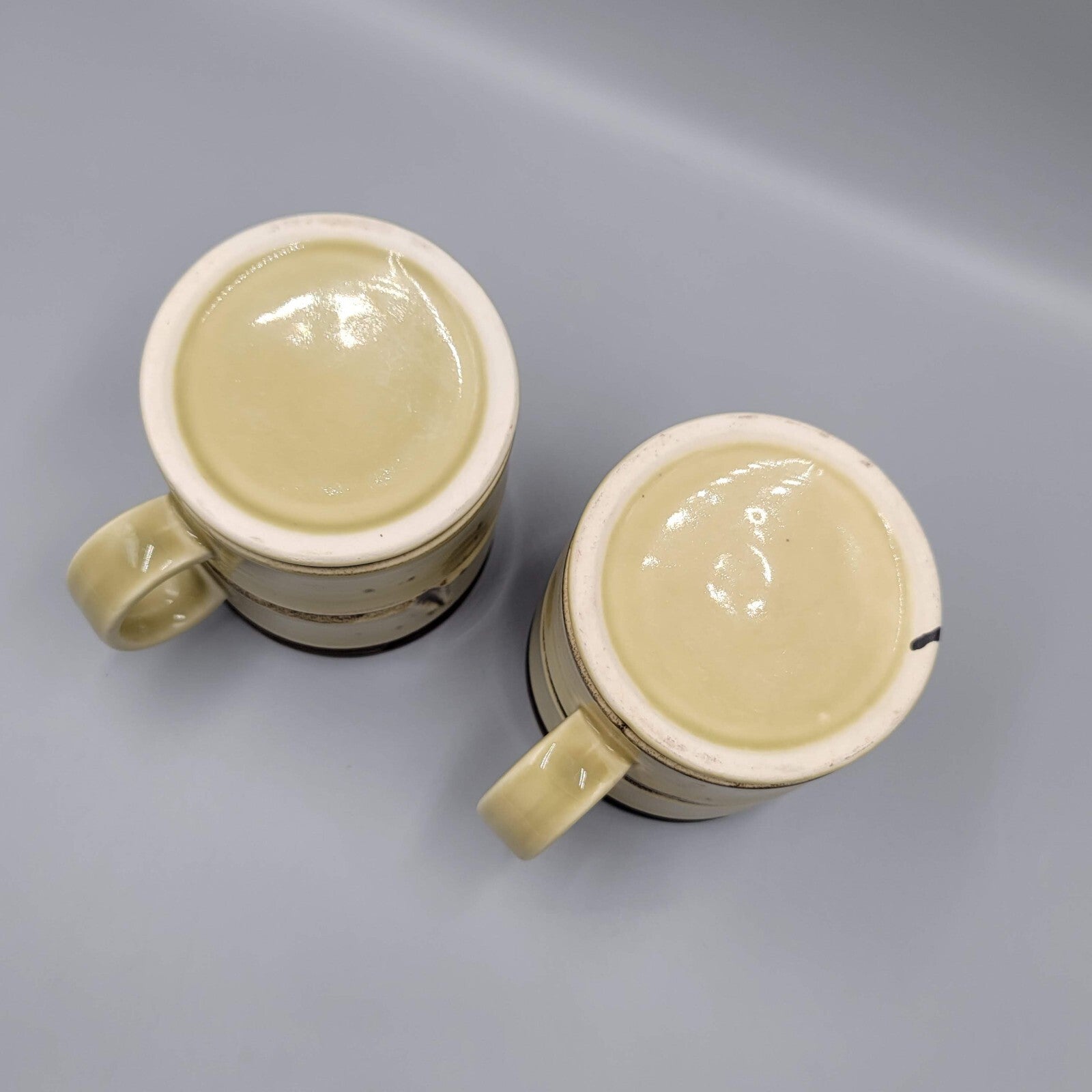 Vintage Set of 2 Baldelli Bamboo Design Coffee Mug Cup Glazed Art Pottery Italy