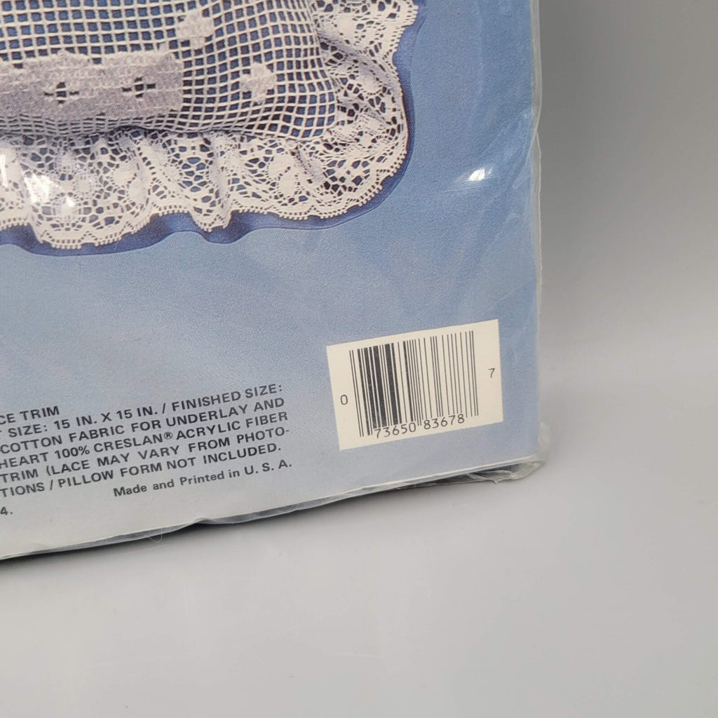 Vintage Red Heart Blue Delft Kit Lace Pillow Kit 5922-04 NOS