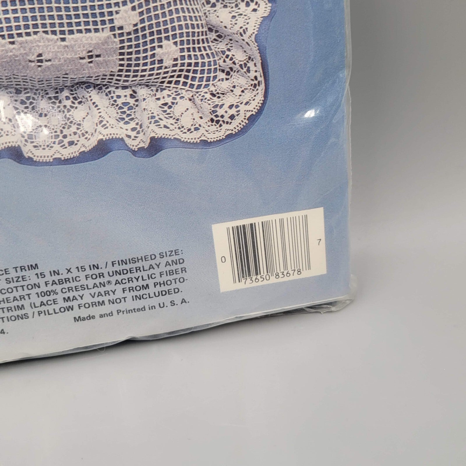 Vintage Red Heart Blue Delft Kit Lace Pillow Kit 5922-04 NOS