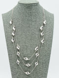 Silvertone Triple Strand Chain Necklace Statement 18"-20"