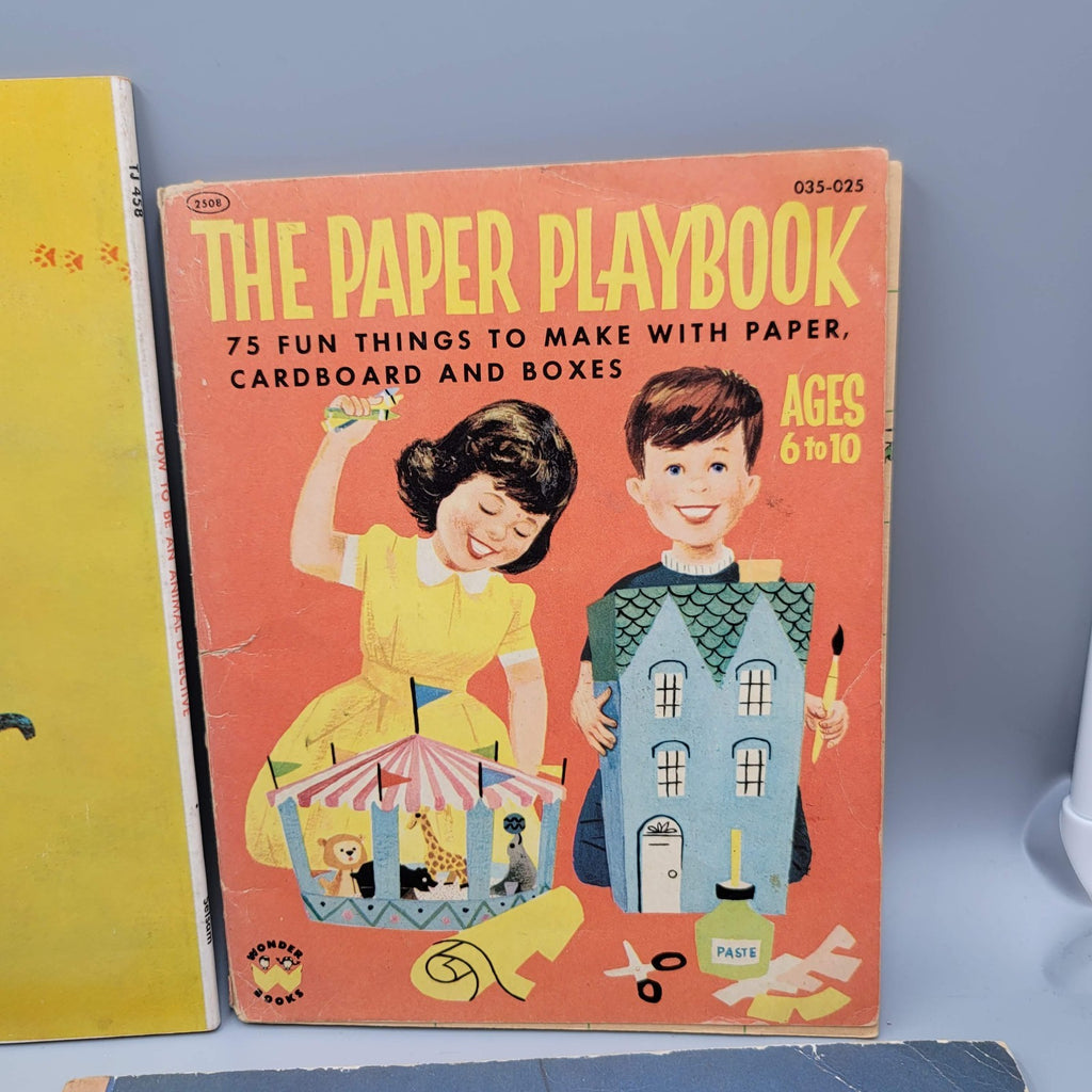 Vintage Childrens Book Lot Scholastic MCM Animal Detective Paper Playbook etc