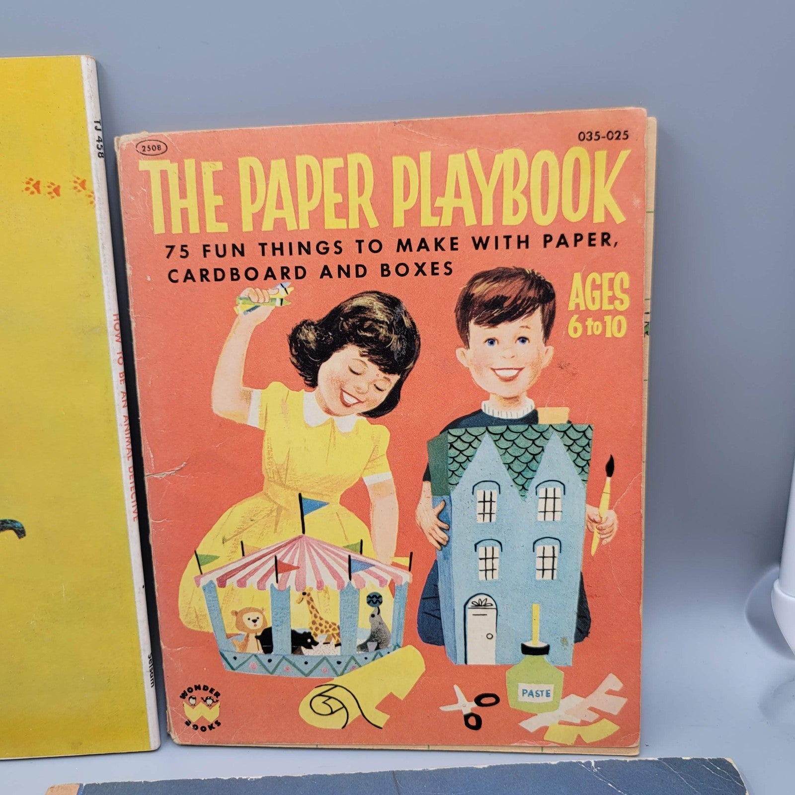 Vintage Childrens Book Lot Scholastic MCM Animal Detective Paper Playbook etc