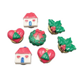 Vintage Christmas Button Covers  Set of 7 Ugly Sweater Heart Holly House Wreath