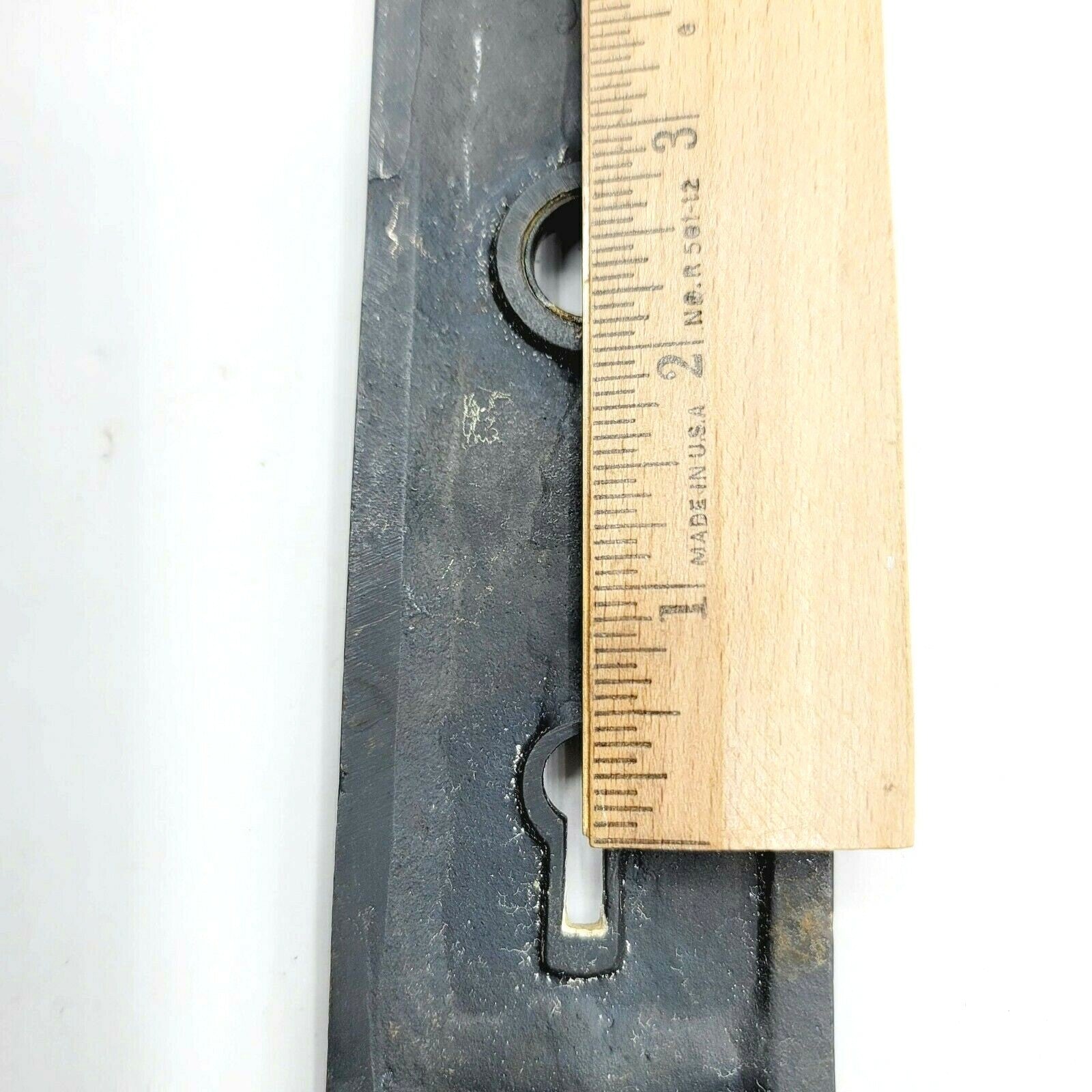 Vintage Cast Iron SINGLE Doorknob Skeleton Key Back Plate 6 3/4" x 2" holes 2.5