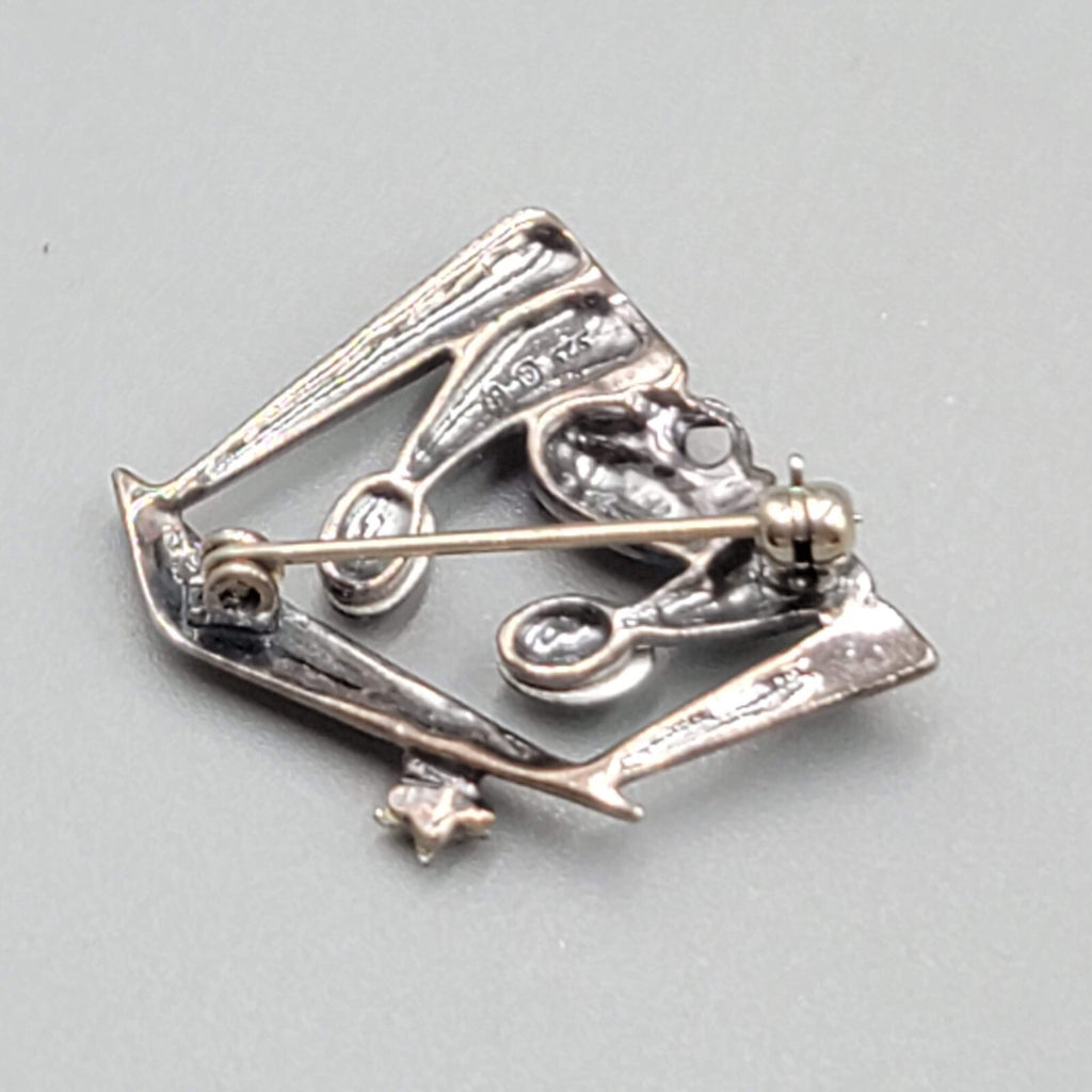 Vintage Silpada Sterling Silver Christmas Nativity Manger Brooch 7/8"