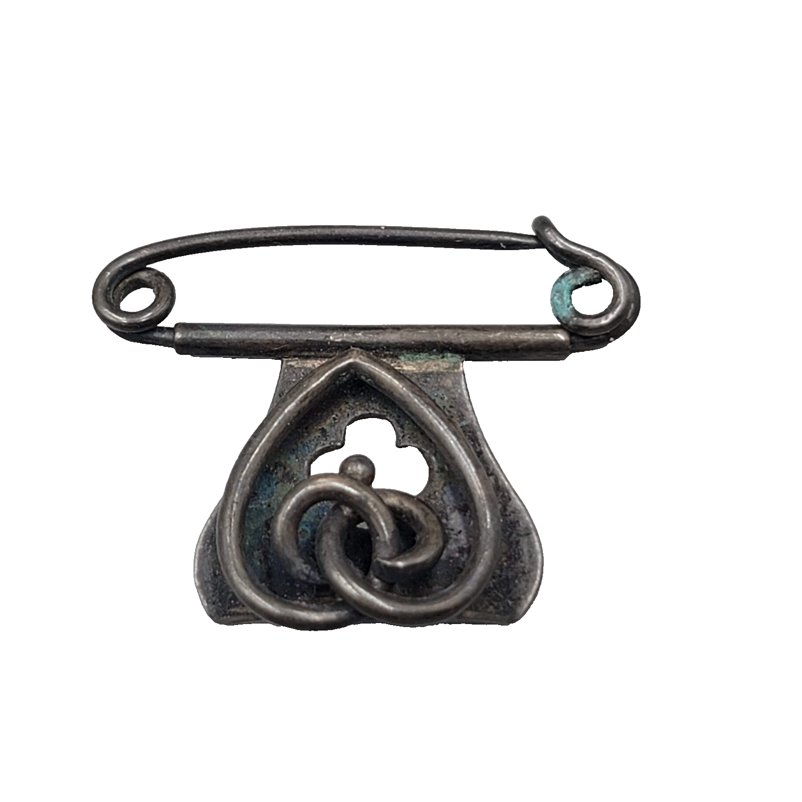 Antique Victorian Sterling Silver Watch Clip Pin Vintage